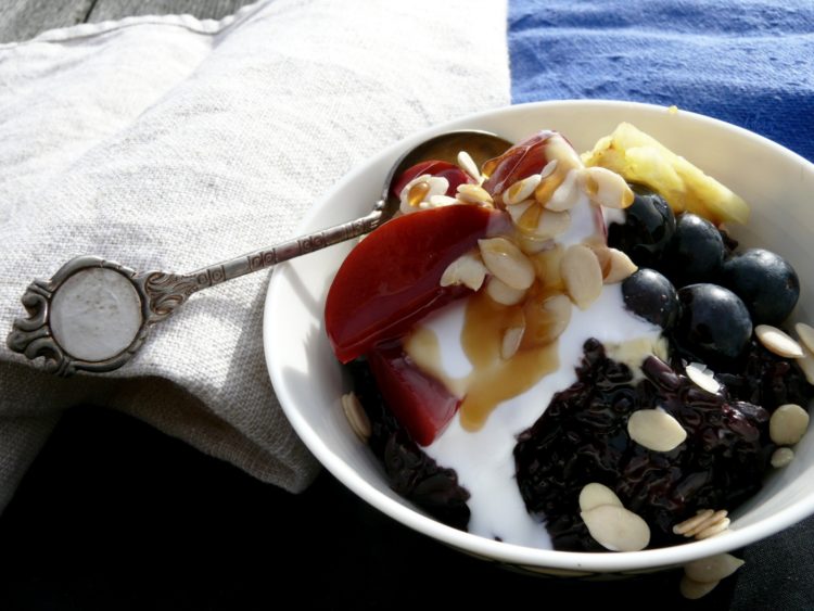 black rice and coconut breakfast