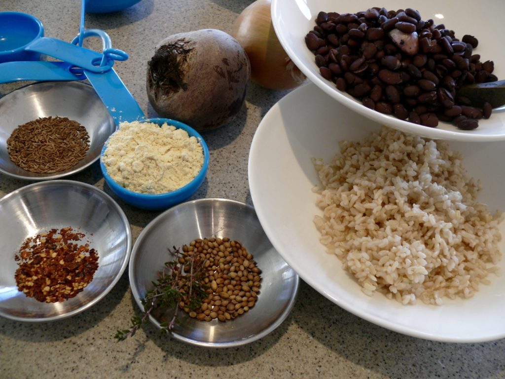 Beautiful Black Bean, Beetroot and Brown Rice Burger Patties Fresh