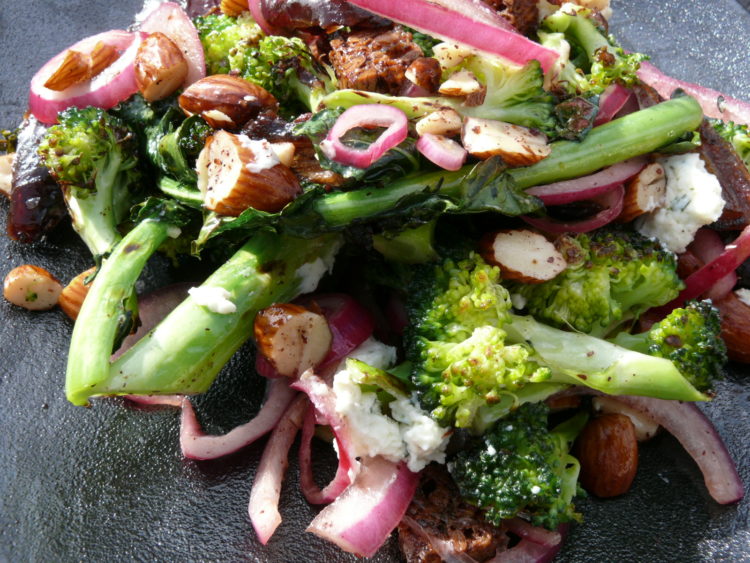 medjool date and char grilled broccoli salad